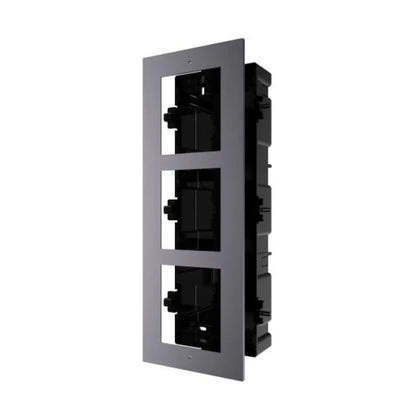 DS-KD-ACF3/PLASTIC — Hikvision Triple Module Flush-Mount Bracket for Modular Door Station