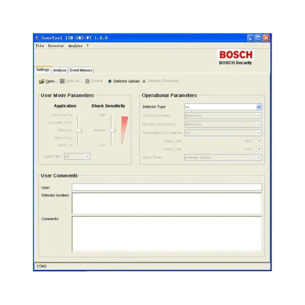 Bosch ISN-SMS-W7 — Sens Tool Software & Interface Cable for Seismic Detectors