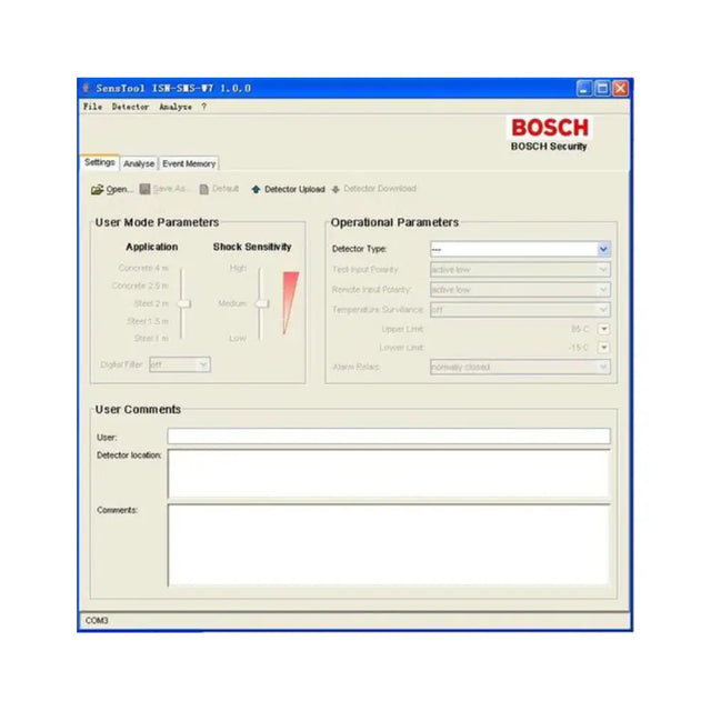 Bosch ISN-SMS-W7 — Sens Tool Software & Interface Cable for Seismic Detectors