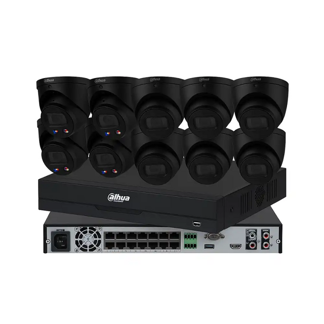 Dahua 10 × 8MP 4K Full-Colour CCTV Kit — 4 × TiOC 3.0 + 6 × Smart Dual-Light + 16CH AI NVR