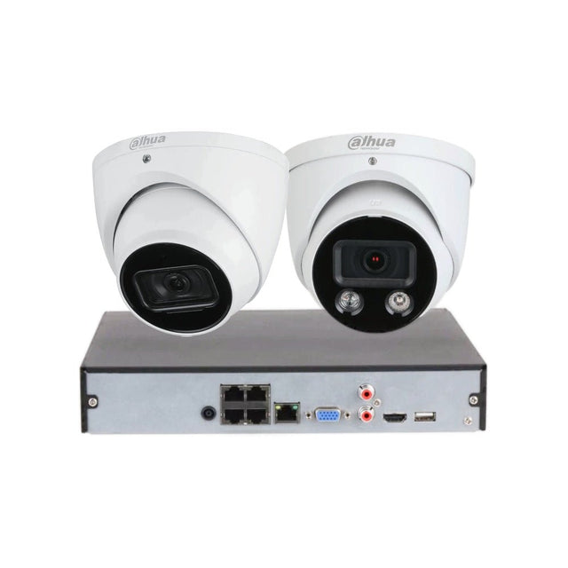 Dahua 2 × 6MP Full-Colour CCTV Kit — 1 × TiOC 3.0 + 1 × Smart Dual-Light + 4CH AI NVR