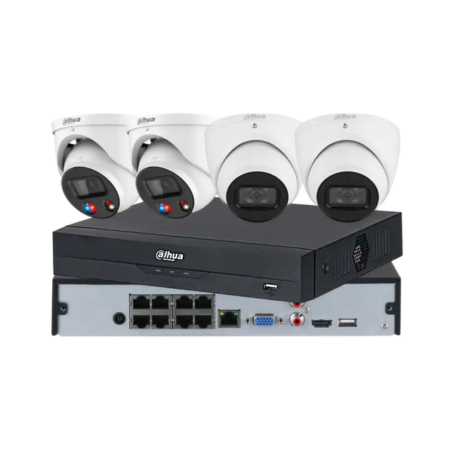 Dahua 4 × 8MP Full-Colour CCTV Kit — 2 × TiOC 3.0 + 2 × Smart Dual-Light + 4CH or 8CH AI NVR — image 1