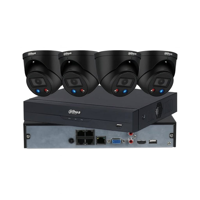 Dahua 4 × 8MP TiOC 3.0 Full-Colour CCTV Kit — Active Deterrence, Two-Way Audio + 4CH or 8CH AI NVR