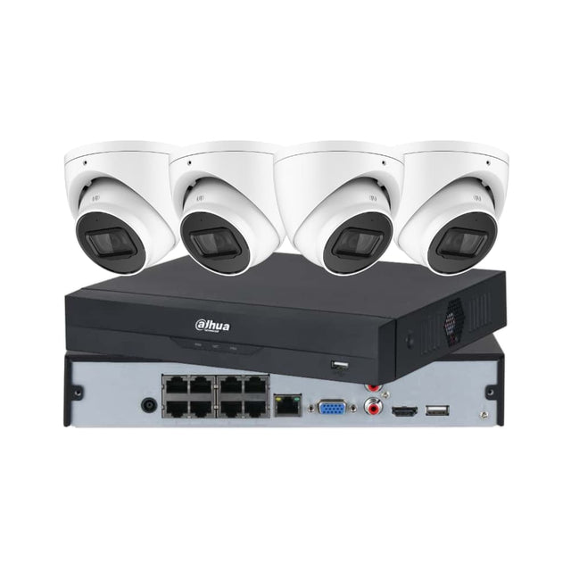 Dahua 4 × 5MP WizSense AI CCTV Kit — 4 Turret Cameras + 4-Channel PoE AI NVR