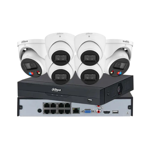 Dahua 6 × 6MP Full-Colour CCTV Kit — 2 × TiOC 3.0 + 4 × Smart Dual-Light + 8CH AI NVR — image 1