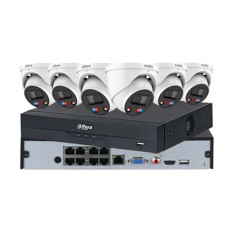 Dahua 6 × 8MP TiOC 3.0 Full-Colour CCTV Kit — 8CH AI NVR (NVR4108)