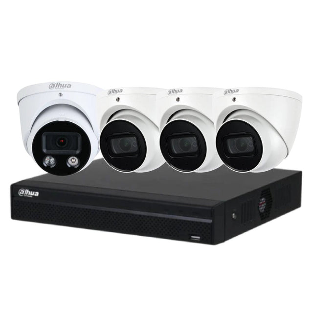 Dahua 4 × 8MP Full-Colour CCTV Kit — 1 × TiOC 3.0 + 3 × Smart Dual-Light + 4CH AI NVR