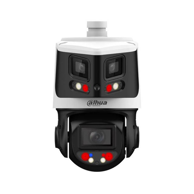 Dahua DH-SDT3E410-8P-MB-A-PV1 — 8 MP + 4 MP 10× Starlight TiOC X-Spans Network Panoramic & PTZ Camera with Active Deterrence — image 1