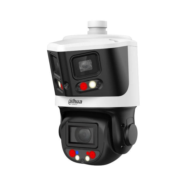 Dahua DH-SDT3E410-8P-MB-A-PV1 — 8 MP + 4 MP 10× Starlight TiOC X-Spans Network Panoramic & PTZ Camera with Active Deterrence