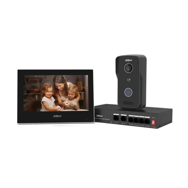 Dahua KTP03-S2 IP Video Intercom Kit — VTO2111D-P-S3 Door Station & 7″ Monitor (Black or White) — image 1