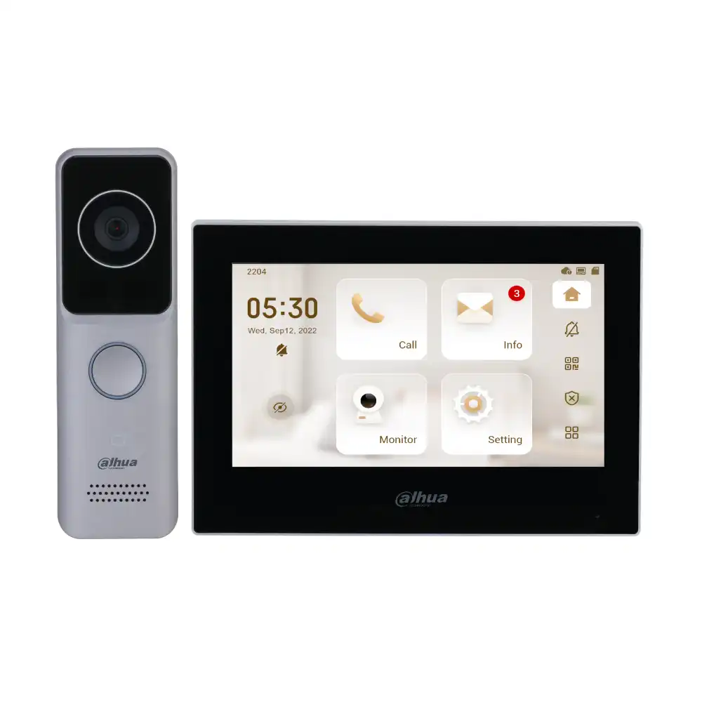 Dahua DHI-KTW02 Wi-Fi IP Video Intercom Kit with 7-Inch Touchscreen Monitor & App Control