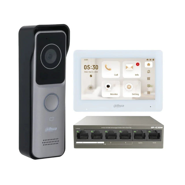 Dahua IP Intercom Kit — 7″ Touchscreen Monitor, VTO2311R-WP Door Station & 4-Port PoE Switch — image 1