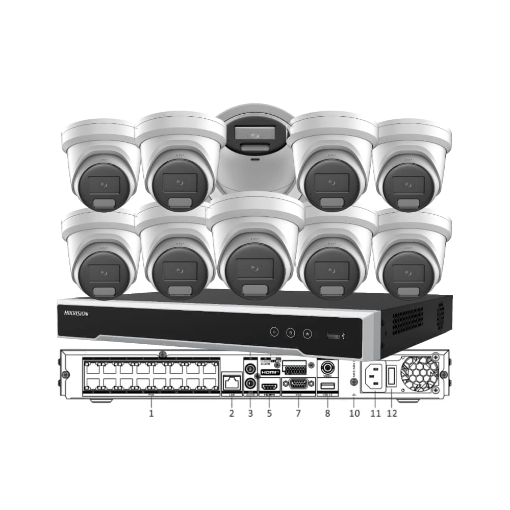 Hikvision 10 x 6MP/8MP AcuSense AI Camera & 16-Channel 8K NVR CCTV Kit — image 1