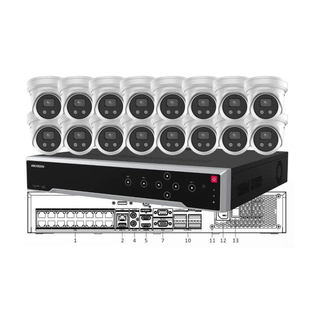 Hikvision 16-Camera 8MP Enterprise CCTV Kit — 32-Channel NVR (Expandable to 32 Cameras)