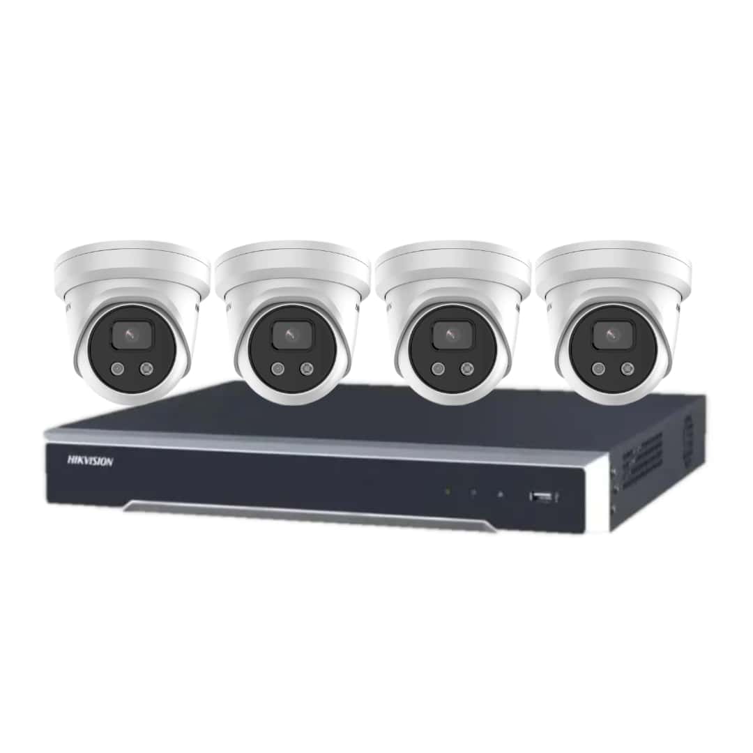 Hikvision 4 x 6MP Camera + 4 Channel NVR CCTV Kit: 4 AcuSense Turret Cameras + 4CH 4K NVR Security Bundle — image 1