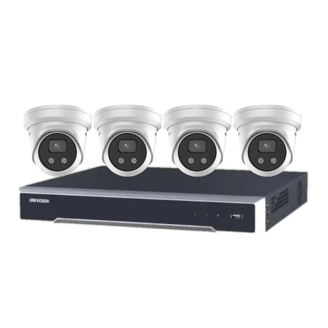 Hikvision 4 x 6MP Camera + 4 Channel NVR CCTV Kit: 4 AcuSense Turret Cameras + 4CH 4K NVR Security Bundle — image 1
