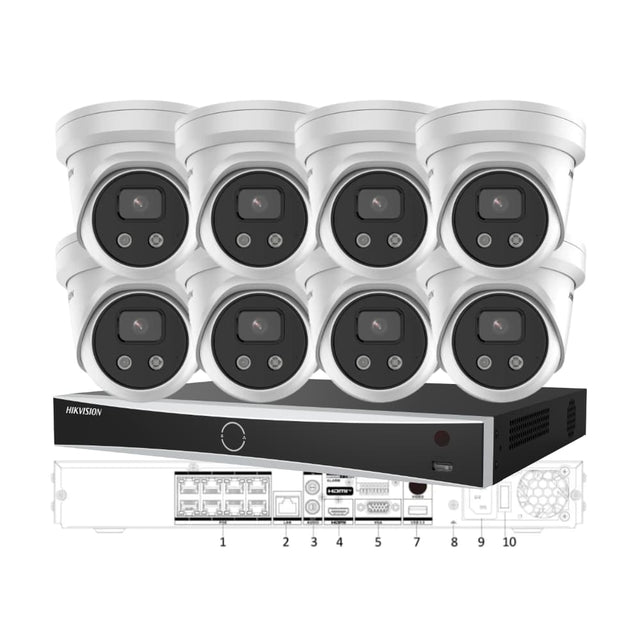 Hikvision 8-Camera 8MP AI-Search CCTV Kit — AcuSeek VPro NVR + 8 AcuSense Turrets