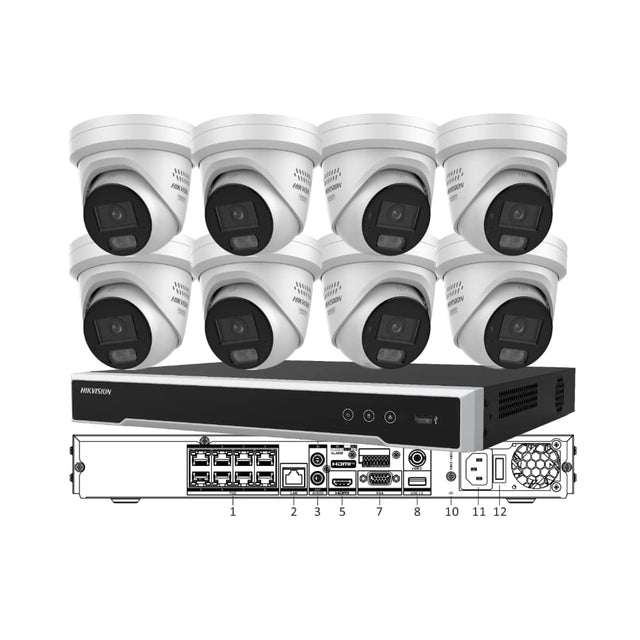 Hikvision 8 x 6MP ColorVu 3.0 Cameras & 8CH 8K NVR CCTV Kit (4TB Option Available)