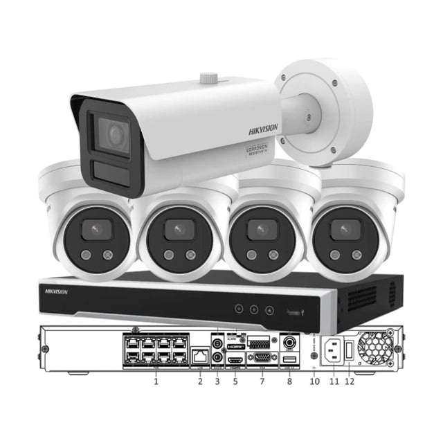 Hikvision 5-Camera ANPR Number-Plate CCTV Kit — Plate Capture + 4 AcuSense + 8CH NVR