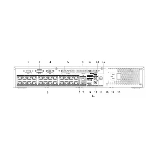 Hikvision DS-7732NI-M4/24P 32 Channel 24 PoE 1.5U 8K NVR — 32 MP, 64 TB, AcuSense Ready