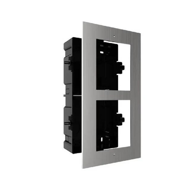 DS-KD-ACF2/S — Hikvision Gen2 Stainless Steel 2-Module Flush Mount Box