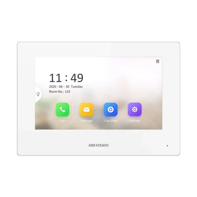 Hikvision DS-KH6320-LE1 7" Indoor Intercom Monitor — PoE, No App, White — image 1