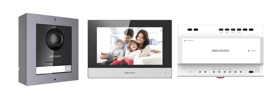 Hikvision DS-KIS702 2-Wire Video Intercom Kit — 2MP Door Station, 7" Monitor, Black, Surface Mount — image 1