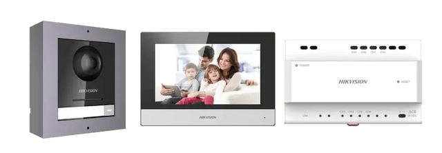 Hikvision DS-KIS702 2-Wire Video Intercom Kit — 2MP Door Station, 7" Monitor, Black, Surface Mount — image 1