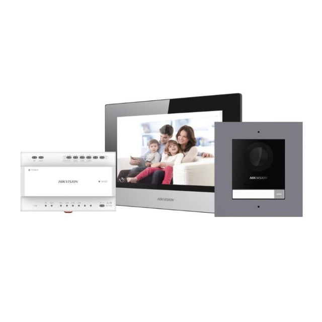 Hikvision DS-KIS702Y-P 2-Wire IP Video Intercom Kit — 2MP Door Station, 7" Monitor, Surface Mount