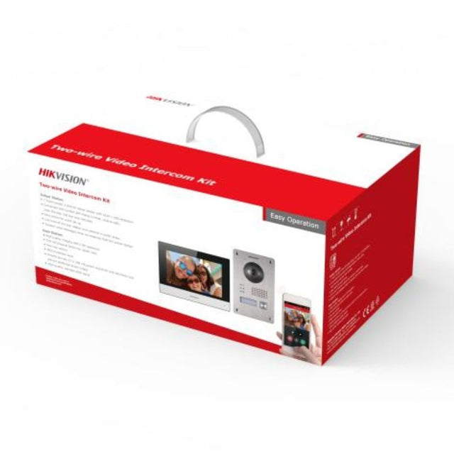 Hikvision DS-KIS703Y-P 2-Wire Video Intercom Kit — 2MP Door Station, 7" Monitor, Surface Mount
