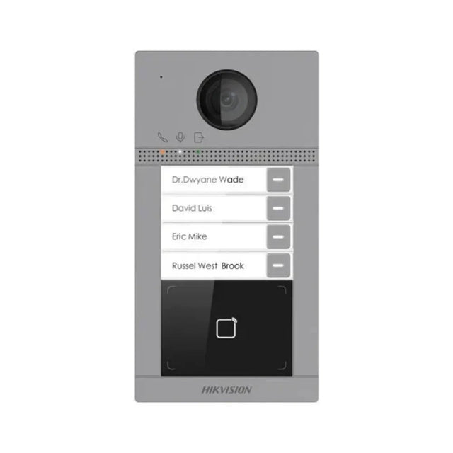 Hikvision DS-KV8413-WME1/Surface Aluminium Villa Door Station — 2MP, 4-Button, WiFi, IP65 IK08