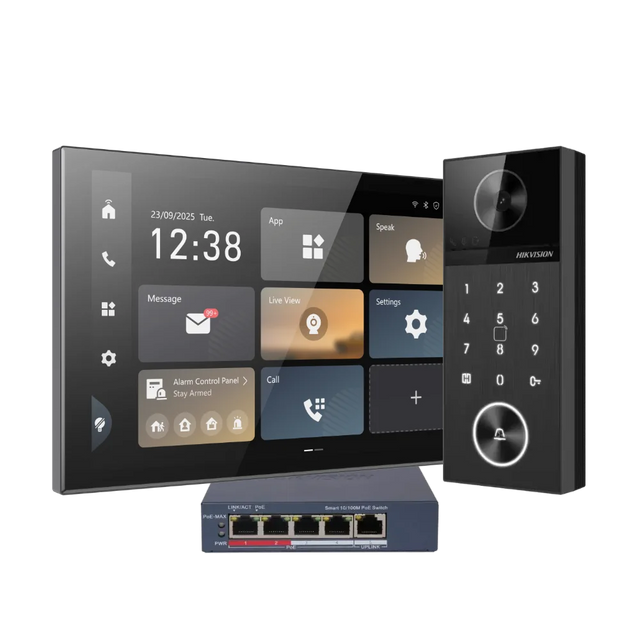 Hikvision Access Control Intercom Kit with Keypad | PIN, App & PoE System