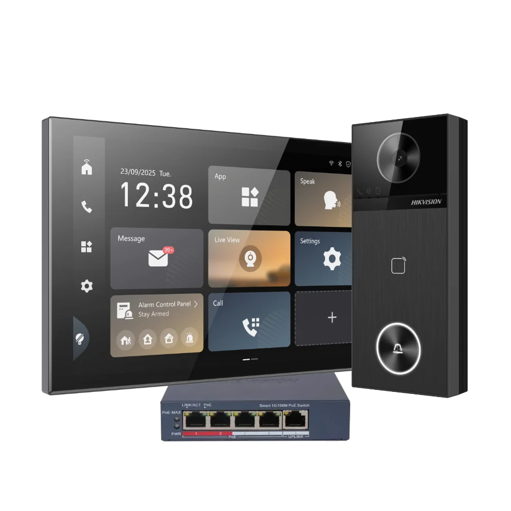 Hikvision Premium Video Intercom Kit | 4MP Door Station + 10” Indoor Monitor + PoE