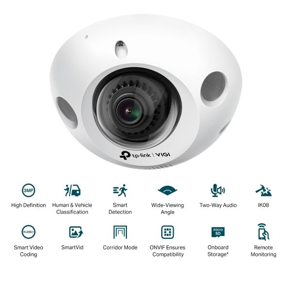 TP-Link 3MP IR Mini Dome Network Camera - VIGI C230I MINI(2.8MM) — image 2