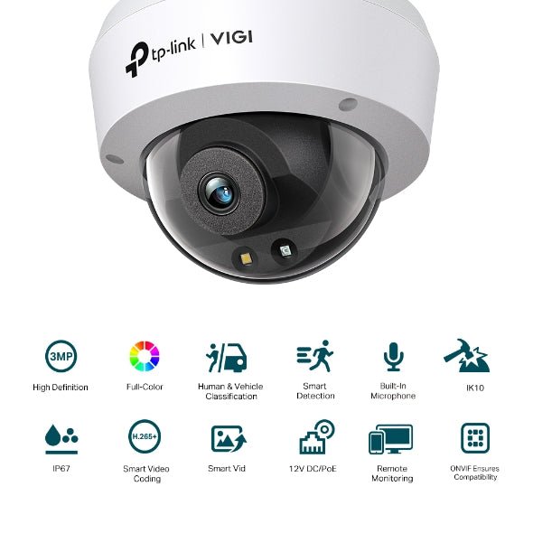 TP-Link VIGI 3MP Full-Color Dome Network Camera - VIGI C230(4MM)