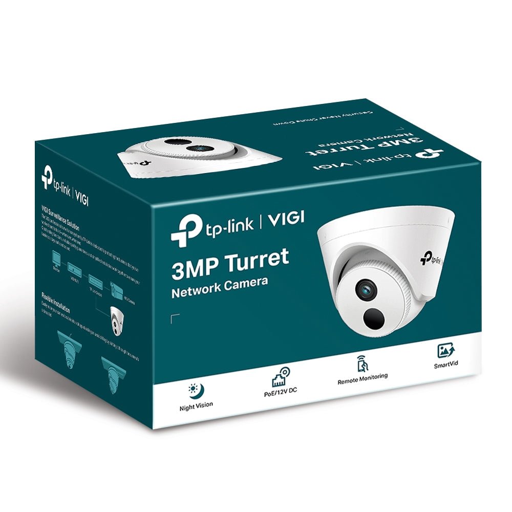 TP-Link VIGI C400HP-2.8 3MP Turret Network Camera, 2.8mm Lens, Smart Detection, Smart IR, WDR, 3D NDR, Night Vision, H.265+, PoE/12V DC — image 3