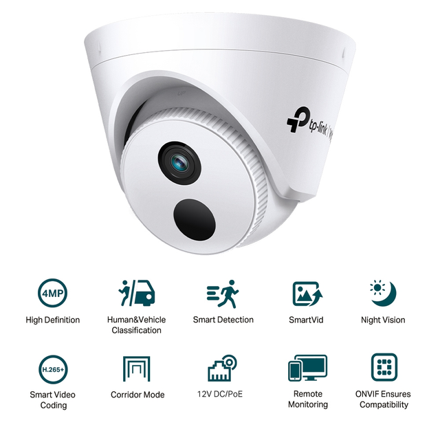 TP-Link VIGI C440I 4MP IR Turret Network Camera (2.8mm) with Corridor Mode