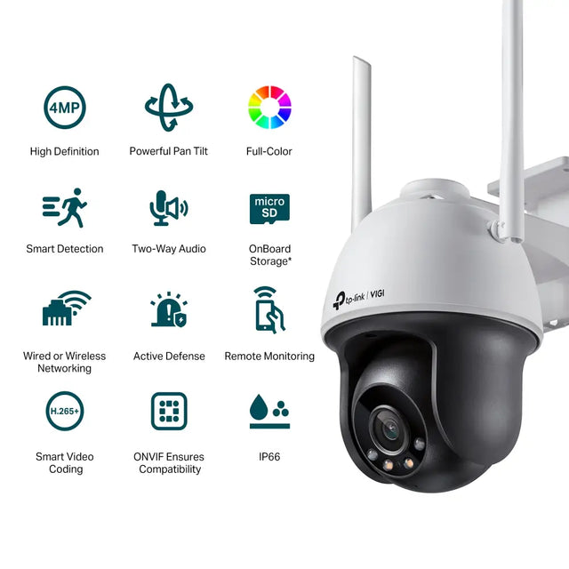 TP-Link VIGI C540-W 4MP Full-Colour Wi-Fi Pan Tilt Outdoor Network Camera (4mm)