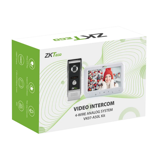 ZKTeco VK07-A50L 4-Wire 7" Video Intercom Kit